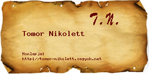 Tomor Nikolett névjegykártya