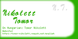 nikolett tomor business card